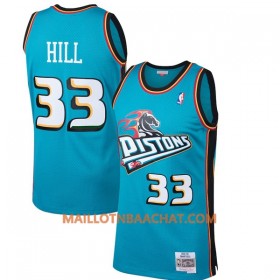 Maillot NBA Detroit Pistons Grant Hill 33 Hardwood Classics Bleu Swingman - Homme